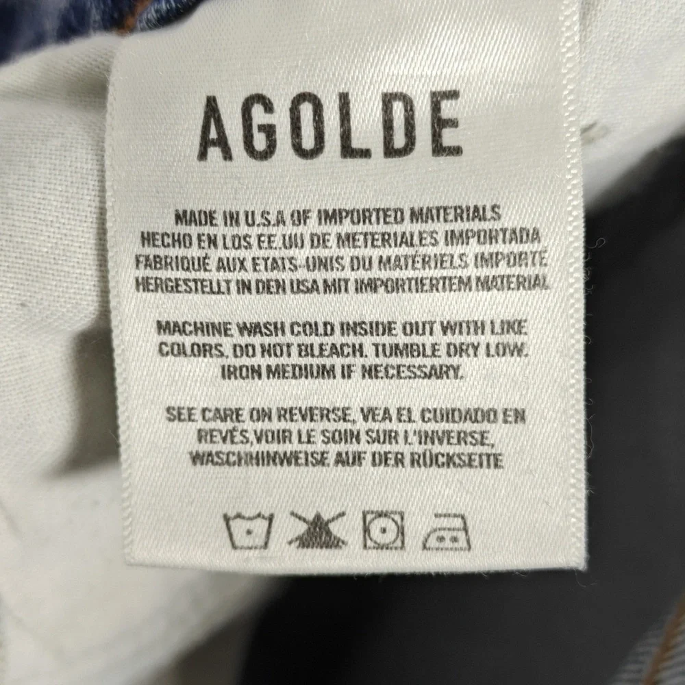 AGOLDE Toni Mid Rise Straight Medium Wash Blue Jeans Size 27 - Picture 3 of 16